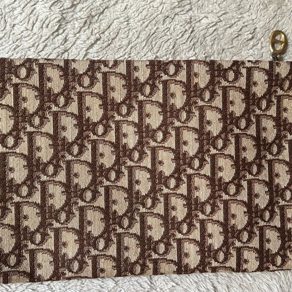 CHRISTIAN DIOR Authentic Vintage Shoulder Clutch Bag Canvas Leather Bord… - Picture 10 of 11